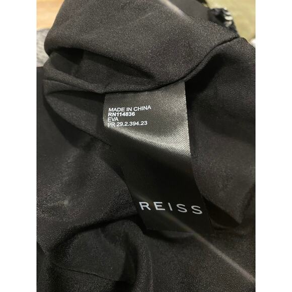 REISS Eva Cape Sequin Mini Silver One Shoulder Dress US 8 - Picture 7 of 11